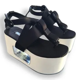 Vintage Prada Platform Sandals with Satin Bow