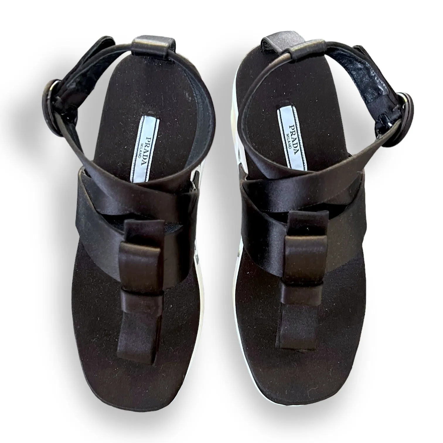 Vintage Prada Platform Sandals with Satin Bow