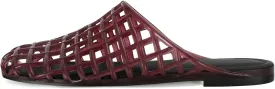 Women's Red Jelly Mesh Slides, Comfortable Flat Slip On Sandals, Casual Summer Beach Slippers