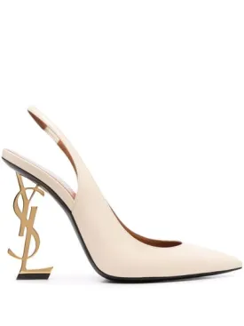 YSL OPYUM POINTED TOE CALFSKIN LEATHER SLINGBACK PUMPS