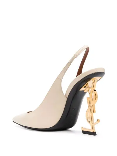 YSL OPYUM POINTED TOE CALFSKIN LEATHER SLINGBACK PUMPS